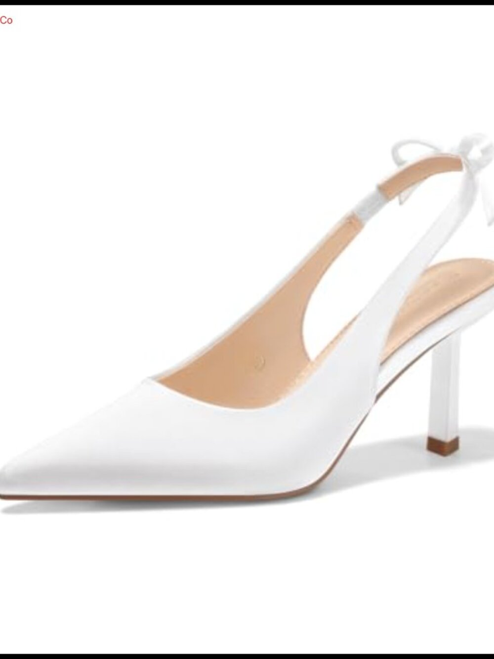 Satin Pointed Toe Slingback Kitten Heels with Bow – Wedding Dress Pumps